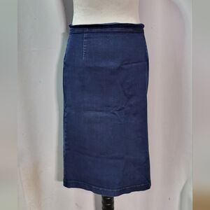 Bebe Women's Dark Wash Denim/Jean Midi Skirt Size Medium GUC
